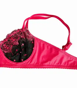 ست شورت و سوتین فنردار تور گلدوزی نوشه پوش کد m-3010 سرخابی