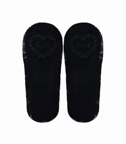 جوراب زنانه کالج روفرشی گیپور طرح گل کد B-429 مشکی