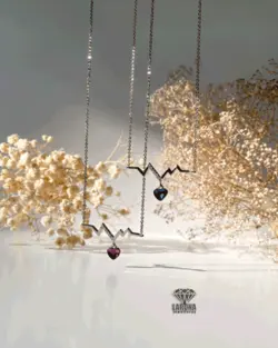 گردنبند طرح سوارفسکی نوار قلب عشق(کدN14)