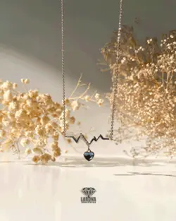 گردنبند طرح سوارفسکی نوار قلب عشق(کدN14)