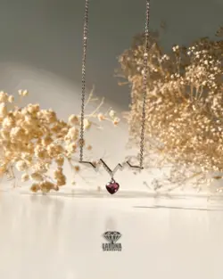 گردنبند طرح سوارفسکی نوار قلب عشق(کدN14)