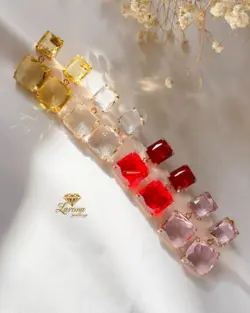 گوشواره مربعی رنگی(کد E26)