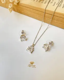 نیمست (گوشواره و گردنبند) جواهری (کد H10)