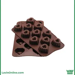 قالب سیلیکونی شکلات طرح قلب شیفوندار