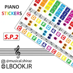 برچسب استیکر پیانو نوع ۳ (بسته ده عددی)