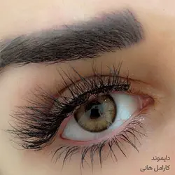 لنز عسلی کاراملی دور مشکی دایموند کارامل هانی