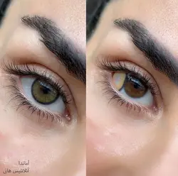 لنز سبز عسلی دور مشکی آتلانتیس هانی آماندا