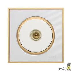 کلید و پریز ویرا مدل آلفا کلاسیک سفید طلایی (گلس)