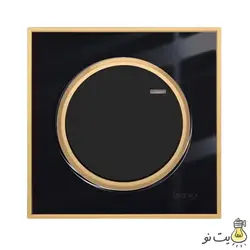 کلید و پریز ویرا مدل آلفا کلاسیک مشکی طلایی (گلس)