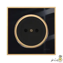 کلید و پریز ویرا مدل آلفا کلاسیک مشکی طلایی (گلس)