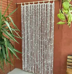 پرده مکرومه طرح دونه برفی