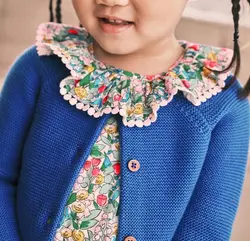 ست پیراهن و ژاکت بافت دخترانه