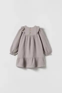 پیراهن پاییزی دخترانه‎ رنگ نود