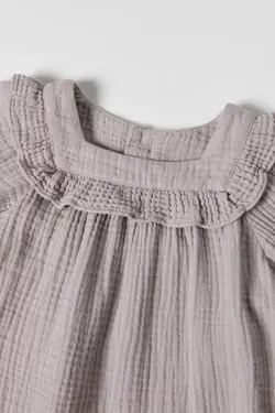 پیراهن پاییزی دخترانه‎ رنگ نود