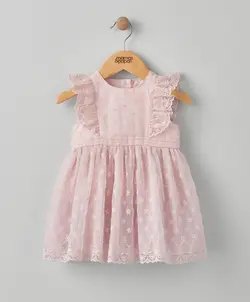 پیراهن ارگانزا‎‎ دخترانه صورتی