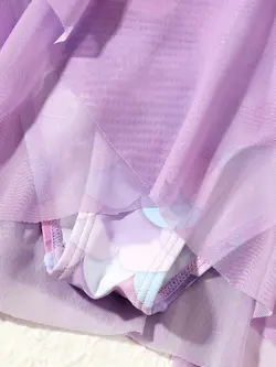 مایو دخترانه طرح پولک بنفش