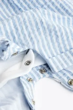 ست بادی و بیلر راه راه آبی