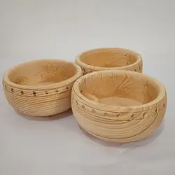 ظرف چوبی آجیل خوری 3 عددی رومی