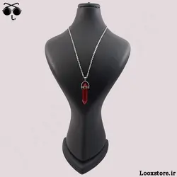 گردنبند منشوری قرمز شفاف
