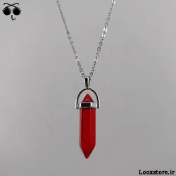 گردنبند منشوری قرمز شفاف