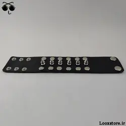 دستبند پانک چرم ترکیب اسپایک و دکمه