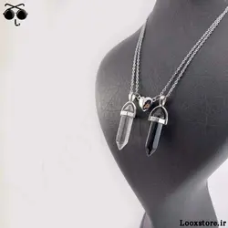 گردنبند رمانتیک ست منشوری مشکی و بی رنگ