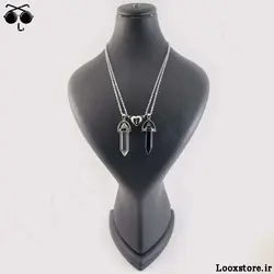 گردنبند رمانتیک ست منشوری مشکی و بی رنگ