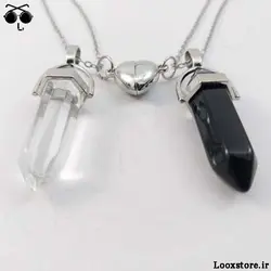 گردنبند رمانتیک ست منشوری مشکی و بی رنگ