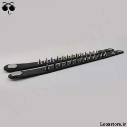 دستبند چرمی نازک با اسپایک های ریز