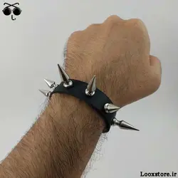 دستبند چرم اسپایک دو سایز (مدل خورشیدی!)