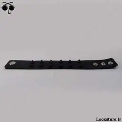 دستبند گنگ اسپایک مشکی ریز دو ردیف