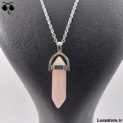 گردنبند طرح منشور شب تاب صورتی یواش!! (آبی شو)