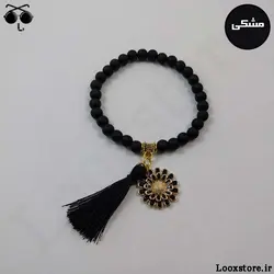 دستبند آویز دار دخترانه مهره ای با پلاک