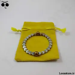 دستبند حدید فلشی طلایی نقره ای زیبا