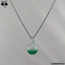 گردنبند گوی شیشه ای با آب رنگی