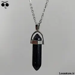 گردنبند منشوری مشکی درخشان فوق العاده زیبا (سنگ دلربا)