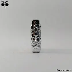 فندک طرح اسکلت مشکی و نقره ای زیپو گازی