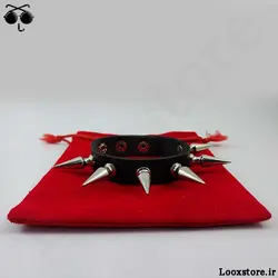 دستبند پانک یه ردیف با اسپایک درشت