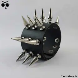 دستبند پانک راک چرمی سه ردیف