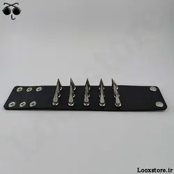 دستبند پانک راک چرمی سه ردیف