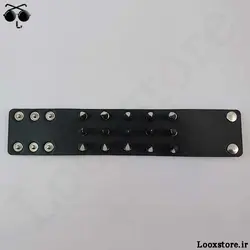 دستبند پانک راک چرمی سه ردیف