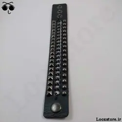 دستبند گنگ چرمی سه ردیفه