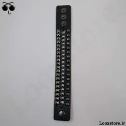 دستبند گنگ چرمی سه ردیفه