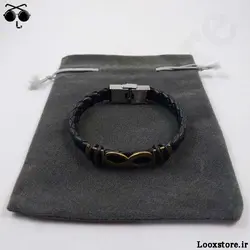 دستبند بینهایت چرمی طلایی