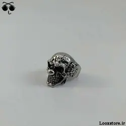 انگشتر خفن جمجمه مدل دلقک (شبرنگ)