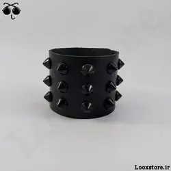 دستبند اسپایکی سه ردیف مشکی