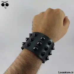 دستبند اسپایکی سه ردیف مشکی