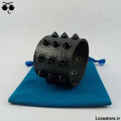 دستبند اسپایکی سه ردیف مشکی