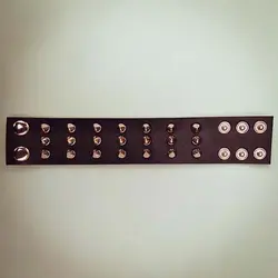 دستبند چرم اسپایکی سه ردیف