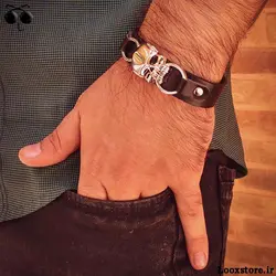 دستبند چرم اسکلت بی اعصاب